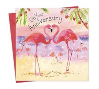Twizler Happy Anniversary Card with Flamingos - Anniversary Card For Her - Anniversary Card For Him - Anniversary Card For Couple - Anniversary Card Wife -Anniversary Card Husband