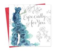 Twizler Happy Birthday Card For Her with Swarovski Crystal Finish & Unique Watercolour Effect - Especially For You - Ballgown - Female Birthday Card - Womens Birthday Card - Ladies Birthday Card
