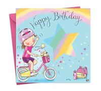 Twizler Happy Birthday Card with Bicycle - Girls Birthday Card - Happy Birthday Card Girl - Birthday Card For Girl - Sporty Birthday Card - Childrens Birthday Cards