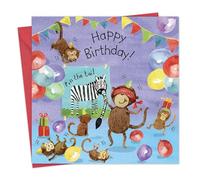 Twizler Happy Birthday Card with Pin The Tail on the Donkey - Cute Birthday Card - Boys Birthday Card - Girls Birthday Card - Childrens Birthday Card - Childrens Birthday Gifts