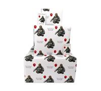 Twizler Happy Birthday Wrapping Paper for Men - Handsome Gorilla - 4 Sheets & 4 Tags - 70cm x 50cm Folded Sheets - Funny Gift Wrap