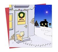 Twizler Merry Christmas Card with Drunk Cat - Funny Cat Christmas Card - Happy Christmas Card - Xmas Card - Funny Christmas Card - Womens Christmas Card Female - Mens Christmas Card
