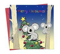 Twizler Merry Christmas Card with Koala Bear - Funny Happy Christmas Card Australia - Womens Xmas for Her Female - Mens Seasons Greetings for Him Male