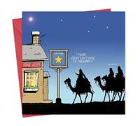 Twizler Merry Christmas Card with Three Wise Men Joke - Funny Christmas Card - Womens Happy Xmas for Her Female - Mens Xmas for Him Male