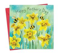 Twizler Mother's Day Card for Mum - Daffodils - Happy Mothers Day Card from Son or Daughter - Mothering Sunday - Cute Mummy Mothersday