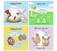 Twizler Pack of 6 Funny Easter Cards - 6 Different Funny Designs - Humour Happy Easter Cards Multipack