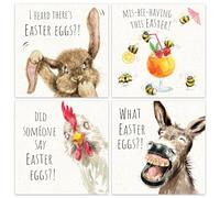 Twizler Pack of 6 Funny Easter Cards - 6 Different Humour Designs - Funny Happy Easter Cards Multipack