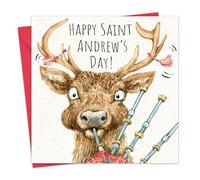 Twizler St Andrew's Day Card - Scottish Stag - Funny Scotland Happy Saint Andrews Day Card