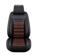 TWMEU Car Seat Covers Auto Set Seat Covers PU Leather Single Front Split Bench Protector Four Season Universal Fit Most Car SUV Accessories Seat Protector(Black-Coffee-1PC)