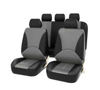 TWMEU Car Seat Covers PU Leather Auto Five Seats Covers Full Set Car Seat Cover Universal Fit Interior Accessories Seat Cushion Protector Seat Protector(1 X Black gray set)