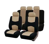 TWMEU Car Seat Covers Universal Full Set Car Seat Cover Car Seat Covers Full Set Universal Breathable Fabric Interior Accessories Car Seat Protector(Full set beige)