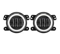 TWMEU For Wrangler JK TJ LJ 60W 4 Inch LED Fog Lights With White Halo Ring DRL Amber Turn Signal Lamp Driving Lamp Fog Light(With halo)