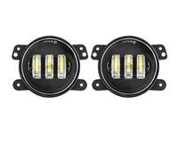 TWMEU For Wrangler JK TJ LJ 60W 4 Inch LED Fog Lights With White Halo Ring DRL Amber Turn Signal Lamp Driving Lamp Fog Light(No halo)