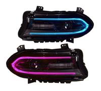 TWMEU Headlight Assembly For Dodge For Charger 2015 2016 2017 2018 2019 Car Headlamp Headlights Modified Front Led DRL Lights Assembly Plug And Play Head Lamp Assy(R*GB Style)