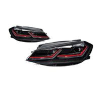 TWMEU Headlight Assembly For VW For Golf 7.5 MK7.5 2018-2020 Headlights Styling LED Daytime Lights Dual Projector DRL Car Accesorios Facelift Head Lamp Assy(Red 2pcs,LHD)