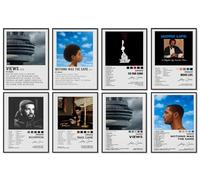 TWNSLLA Drake Album Cover Limited Edition Posters Set of 8, Drake Music Album Cover Posters Drake Signed Limited Posters for Room Aesthetic Canvas Wall Art Prints for Teens, Boys, Girls Room Decor