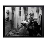 TWNSLLA Funny Framed Canvas Wall Art Bathroom Decor,Black Funny Movie Poster Dumb and Dumber Bathroom Art,Modern Vintage Artwork for Living Room Dorm Home Decoration (12"x16")