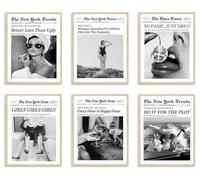 TWNSLLA Trendy Newspaper Wall Art Woman Searches For Where Men Get The Audacity Posters Prints,New York Times Wall Art Canvas,Vintage Bart Cart Decor Retro Girl Dorm Room Decor