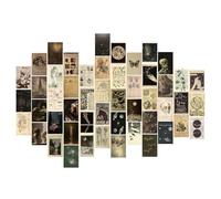 TWNSLLA Vintage Gothic Decor for Home, Dark Academia Wall Art Prints, Goth Posters, Moody Room Decor Aesthetic Pictures, Witchy Spooky Wall Collage Kit for Dorm, 4x6inchx50pcs