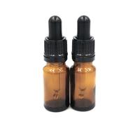 Two 10ml Amber Glass Bottles with Dropper Pipettes