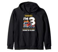 Two 3yr 3rd Birthday Fire Truck Firefighter 3 Year Old Boy Zip Hoodie