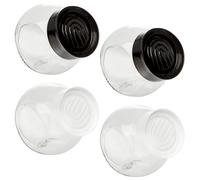 (Two 500ml and Two 700ml) Clear Glass Storage Jars With Lid Airtight Food Containers Kitchen Organisation