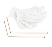 Two 99 9% Pure Copper Dozer Wands with Nylon Gloves for Water Dowsing, Mineral Prospecting, Gold Searching and Paranormal Investigations