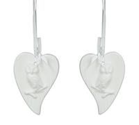 Two 9cm White Porcelain Heart Shaped Tree Trim With Owl Decoration - Perfect For Your Christmas Tree