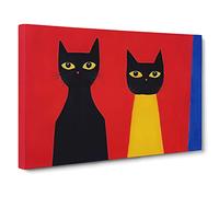 Two Abstract Cats Vol.5 Canvas Print | Gallery Wrapped 30mm Frame Wall Art | 30x20 inches | Ready to Hang | Abstract Animal Picture | Living Room Bedroom Lounge Office