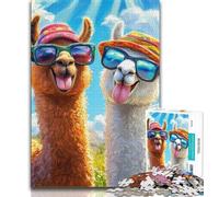 Two Alpacas Jigsaws 1000 Pieces for Adults,Challenging To Complete But Fun And Humorous Educational Game for Birthday (38x26cm)