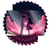Two Anime Characters Holding Hands Under A Starry Sky with Pink Petals Falling Tattoos Stuff for Boys Room | Unique Window Removable Decal Pack(6X9CM)