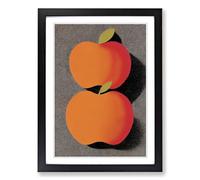 Two Apples Framed Print | A2 Black Framed Wall Art | Ready to Hang | Modern Nature Picture | Living Room Bedroom Lounge Office