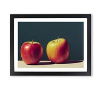 Two Apples Fruit Vol.3 BLK Framed Print | A4 Black Framed Wall Art | Ready to Hang | Modern Food Picture | Living Room Bedroom Lounge Office