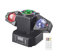 Two-Armed Moving Head Lights, 19 Channels DMX512 Voice Control, LED RGBW Disco Light with Remote Control, 360° Rotation, for Nightclub Party Bar KTV Wedding