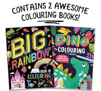 Two Awesome Colouring Books (Dinosaurs, Animals, and Magical Scenes to Colour In!)