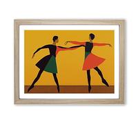 Two Ballerina Dancers Framed Print | A2 Oak Framed Wall Art | Ready to Hang | Modern Nature Picture | Living Room Bedroom Lounge Office