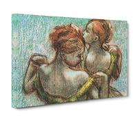 Two Ballet Ballerina Dancers By Edgar Degas Canvas Print | Gallery Wrapped 30mm Frame Wall Art | 24x16 inches | Ready to Hang | Impressionist Picture | Living Room Bedroom Lounge Office
