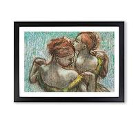 Two Ballet Ballerina Dancers by Edgar Degas Framed Print | A2 Black Framed Wall Art | Ready to Hang | Modern Nature Picture | Living Room Bedroom Lounge Office