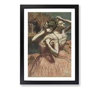 Two Ballet Ballerina Dancers in Pink by Edgar Degas Framed Print | A2 Black Framed Wall Art | Ready to Hang | Modern Nature Picture | Living Room Bedroom Lounge Office