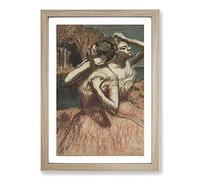 Two Ballet Ballerina Dancers in Pink by Edgar Degas Framed Print | A2 Oak Framed Wall Art | Ready to Hang | Modern Nature Picture | Living Room Bedroom Lounge Office