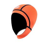 Two Bare Feet 2.5mm Neoprene Wetsuit Chin Strap Hood Swim Cap - Cold Water Swimming, Surfing & Diving Thermal Head Cover (Bright Orange, S)
