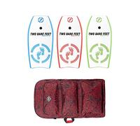 Two Bare Feet 37" Bodyboard Triple Bundle - 3x 37 Future Bodyboards + Bag (Future Blue + Future Green + Future Red + Red Bag)