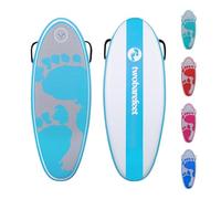 Two Bare Feet 44" Inflatable Bodyboard - Lightweight & Portable Boogie Board with EVA Deck - for Adults & Kids, Perfect for Wave Riding & Beach Fun (Aqua Surfcrew (Board Only))