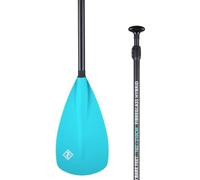 Two Bare Feet Adjustable SUP Paddle - 3 Piece Lightweight Stand Up Paddle Board Paddle, Durable Portable Replacement Paddle for All Skill Levels (3 Piece Fibreglass Aqua)