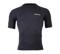 Two Bare Feet Adults Thermal Fleece Lined Rash Vest Short Sleeve - UV Protection Surf Base Layer, Wetsuit Swimming Tops for Surfing (UK, Alpha, S, Regular, Regular, Black, Crew Neck)