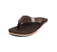 Two Bare Feet Alpha Men Flip Flops Sandals (UK10, Brown/Brown)