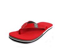 Two Bare Feet Alpha Men Flip Flops Sandals (UK9, Red/Black)