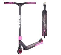 Two Bare Feet Chaos Stunt Scooter for Kids 8-12 & Teens - Pro Trick Freestyle Kick Scooter with 100mm Alloy Wheels, ABEC-9 Bearings, 360 Spin (Black/Pink)
