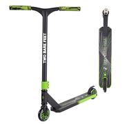 Two Bare Feet Chaos Stunt Scooter for Kids 8-12 & Teens - Pro Trick Freestyle Kick Scooter with 100mm Alloy Wheels, ABEC-9 Bearings, 360 Spin (Black/Lime)