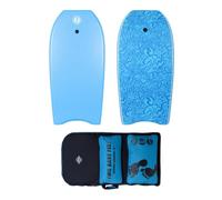Two Bare Feet Classic Pattern Double Bodyboard and Boardbag Package - 33" 37" 41" 42" 44" Bodyboards for Adults & Kids … (42" Aqua + 42" Aqua + Plain Double Blue Bag)